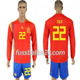 Fußballtrikots Spanien Isco 22 Heim Trikotsatz WM 2018 Langarm